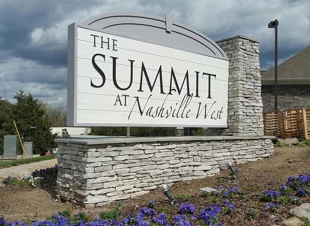 Summit Nashville West custom wood-look sign with carved and dimensional details
