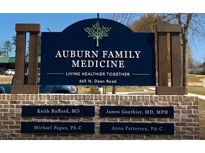 Auburn Family Medicine custom wood-look sign