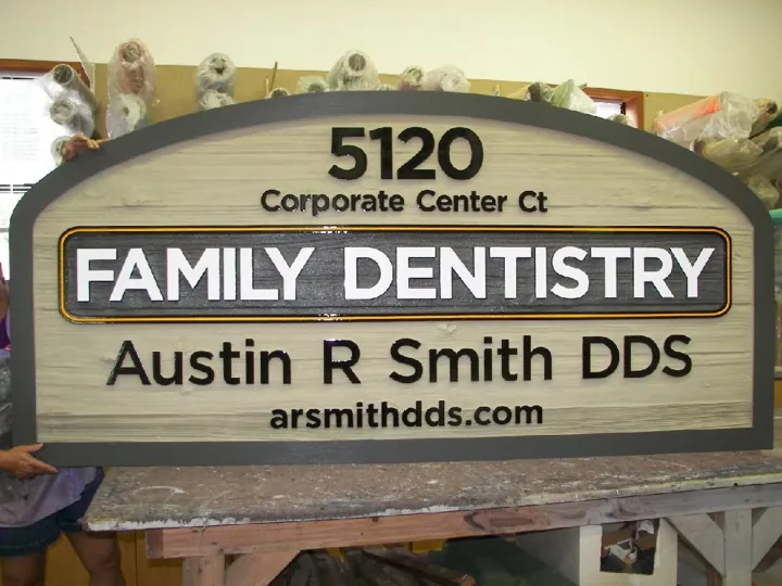 Austin R Smith Family Dentistry custom wood-look sign
