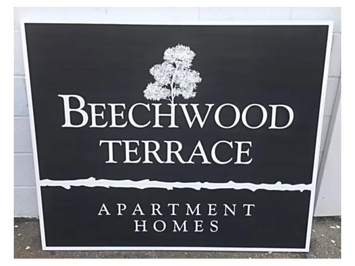 Beechwood Terrace Apartment Homes custom wood-look sign