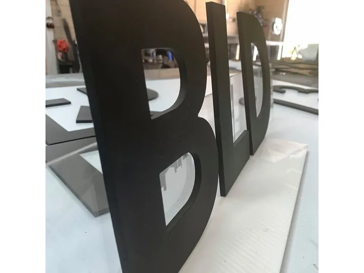 Black Dimensional Letter Edge Profile custom wood-look sign