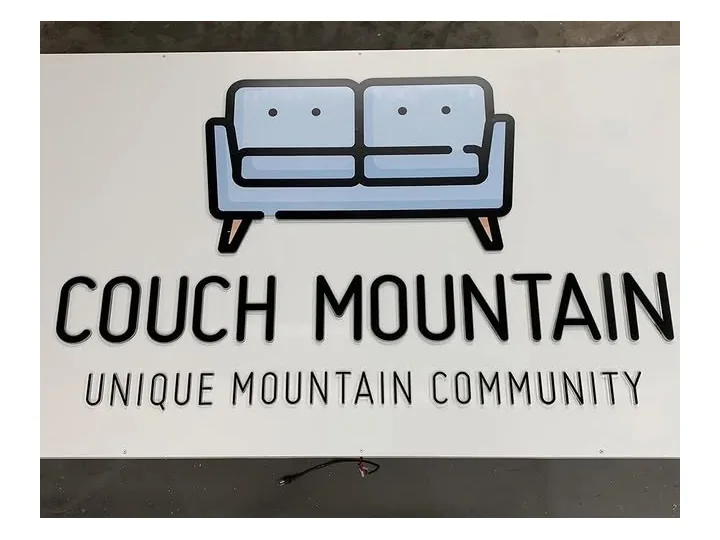 Couch Mountain Community custom wood-look sign