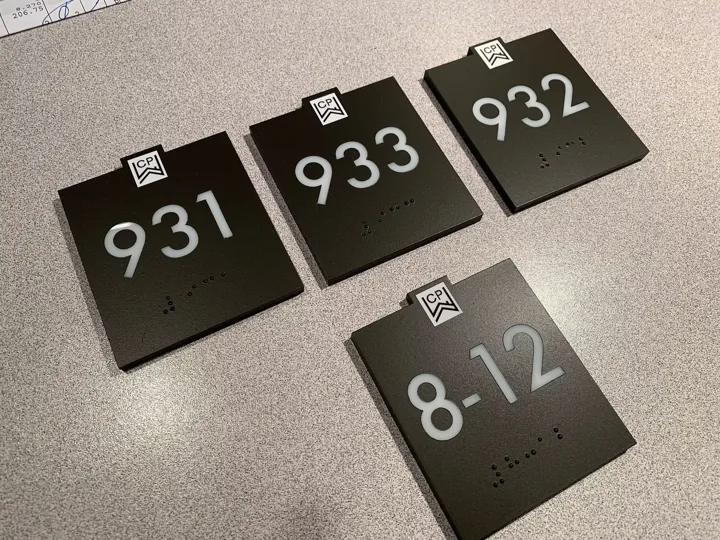 Custom Apartment Unit Number Plaques custom wood-look sign