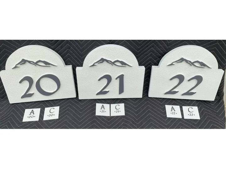 Custom Dimensional Apartment Building Numbers custom wood-look sign
