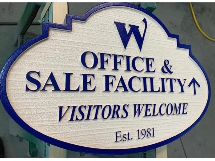 Office Sale Facility custom wood-look sign