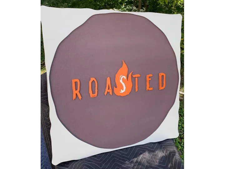 Roasted Custom Round Business custom wood-look sign
