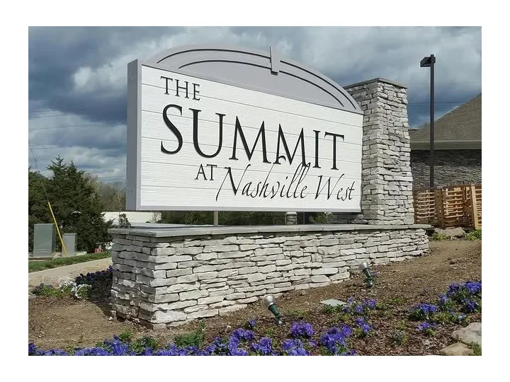 Summit Nashville West custom wood-look sign