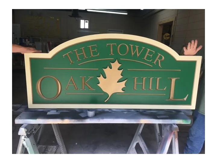 Tower Oak Hill Dimensional Property custom wood-look sign